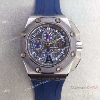 Swiss 3126 Audemars Piguet Michael Schumacher SS Blue Dial Rubber Replica Watch